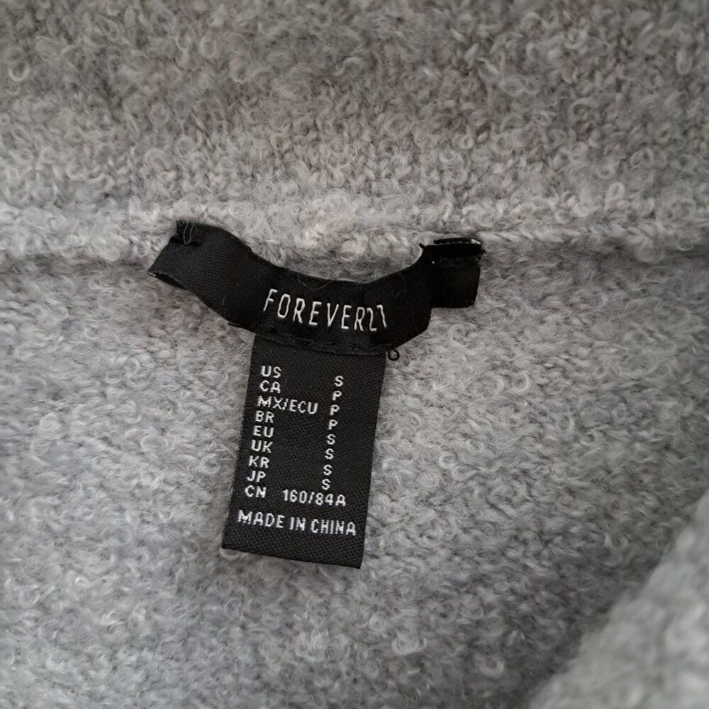 Forever 21 Quarter Zip Collared Sweater Gray Small wool blend - Picture 3 of 8